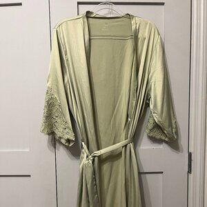 sage satin feel robe